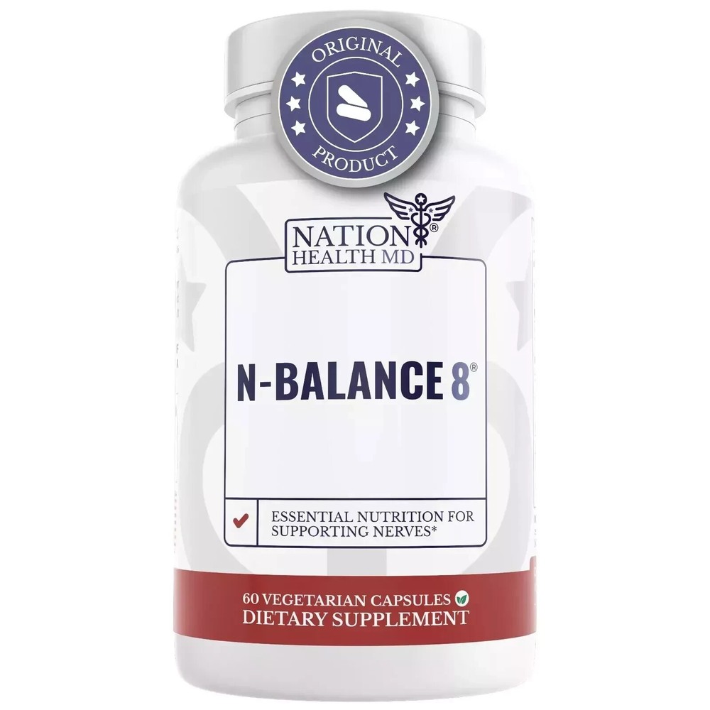 Nation Health MD N-BALANCE 8 Nerve Support Supplement for Nerve Pain Relief 1 Pack