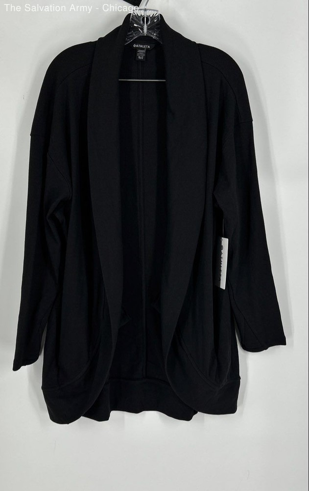 Athleta Womens Black Long Sleeve Casual Presence Cardigan Sweater Size XL
