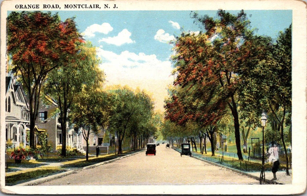 Scene on Orange Road, Montclair NJ Vintage Postcard C50