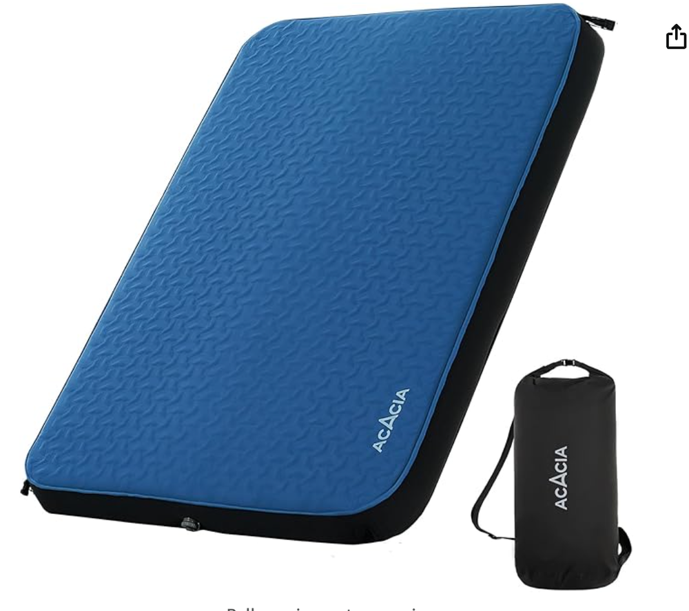ACACIA 4'' Thick Self Inflating Sleeping Pad with Solid Foam -  Double-image