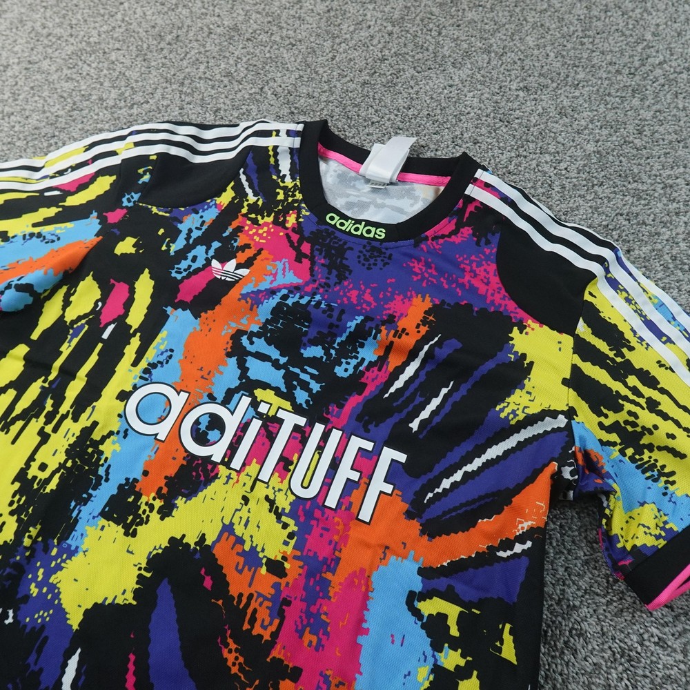 Adidas Shirt Mens L Geometric Abstract AdiTUFF Graphic Soccer Jersey Originals-image