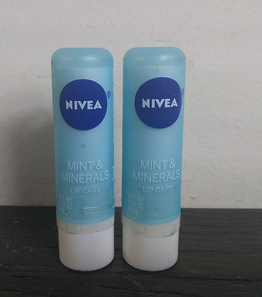 NIVEA Mint & Minerals Lip Balm 2 Pack with Shea & Peppermint 0.17 oz