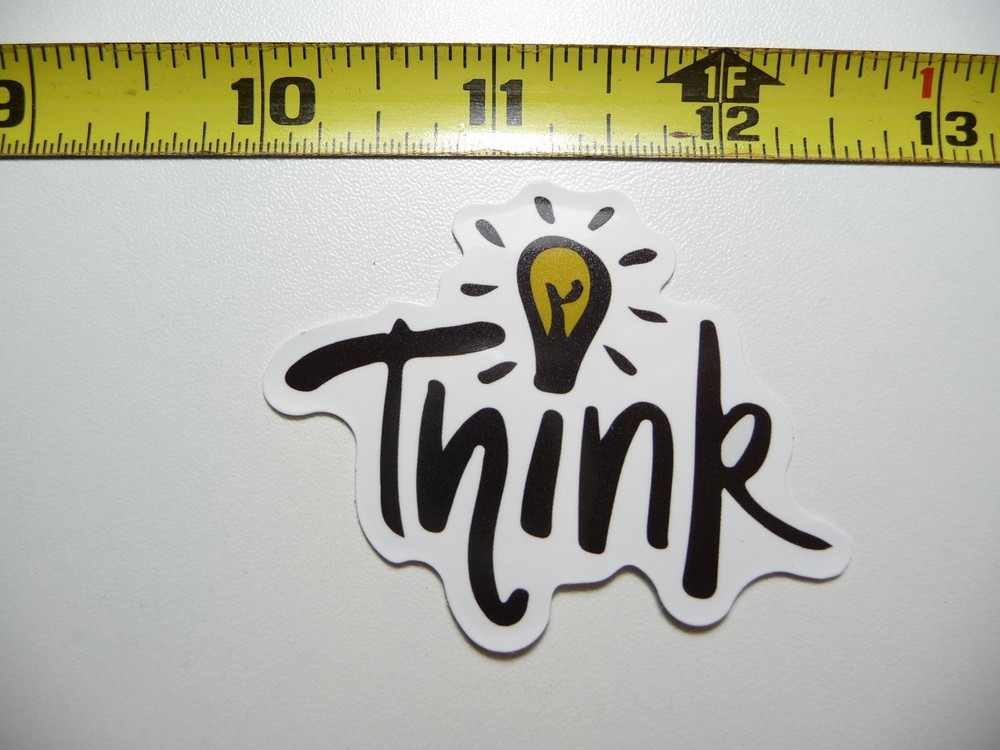 THINK LIGHT BULB DECAL STICKER MOTIVATIONAL POSITIVE ATTITUDE MOTIVATE KINDNESS