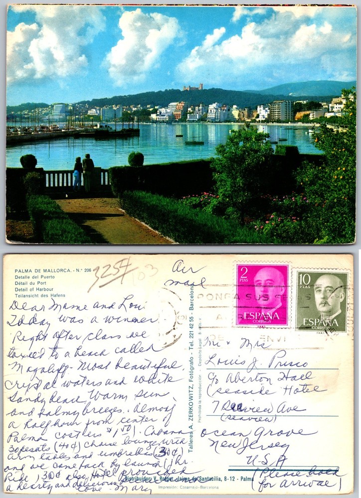 Continental Palma De Mallorca Bay Postcard