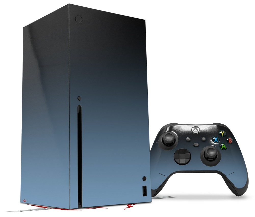 Skin Set for XBOX Series X Smooth Fades Blue Dust Black