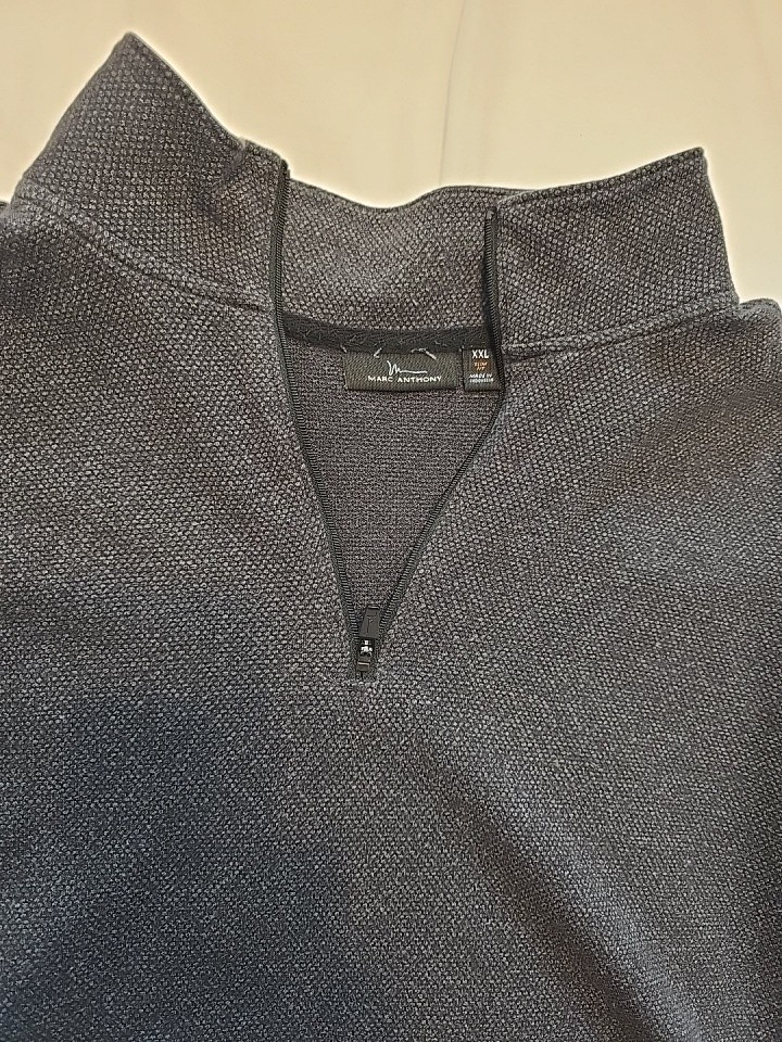 Marc Anthony SUAVE men's quarter-zip pullover sweater in a dark gray XXL
