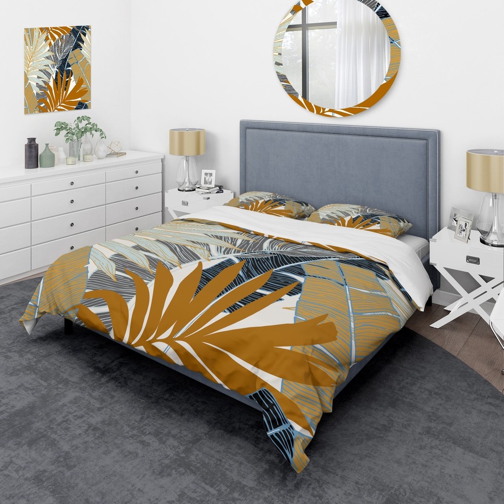 Designart 'Abstract Tropical Summer Palm Tree & Banana-image