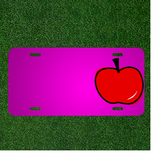 Custom Apple Red Car License Plate with Personalized Juicy Fruit Names