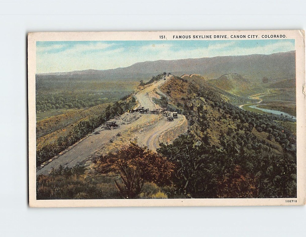 Postcard Famous Skyline Drive Canon City Colorado USA