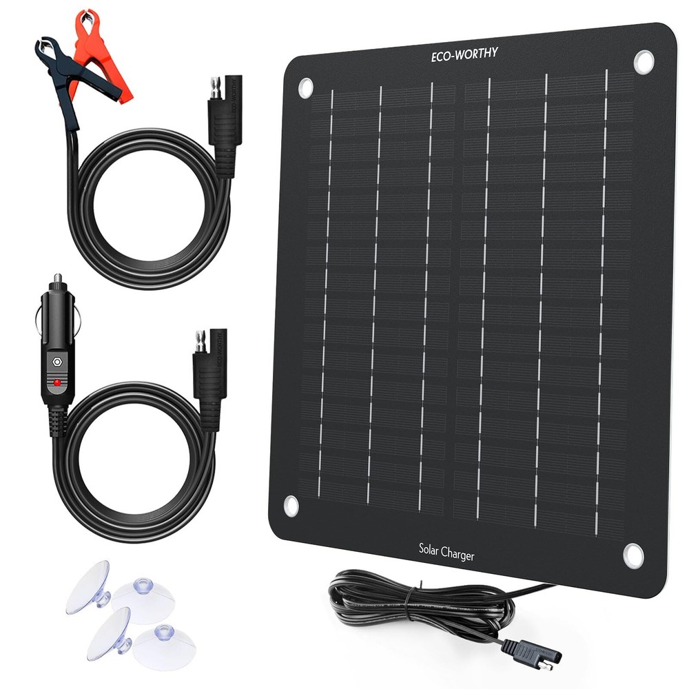 5W Solar Panel Car Battery Maintainer 12V Trickle Charger