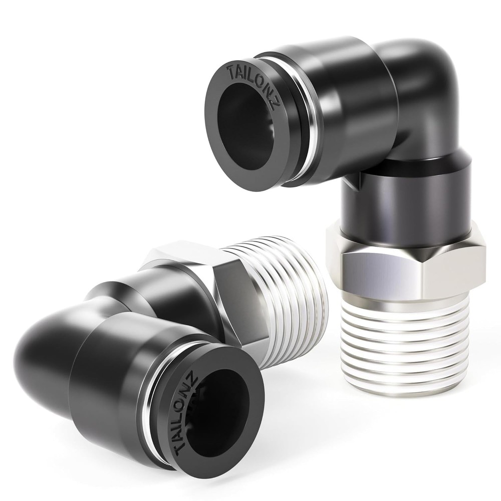 Male Elbow 1/4 Inch Tube OD x 1/16 Inch NPT Thread 90 Push to Connect Fitting...