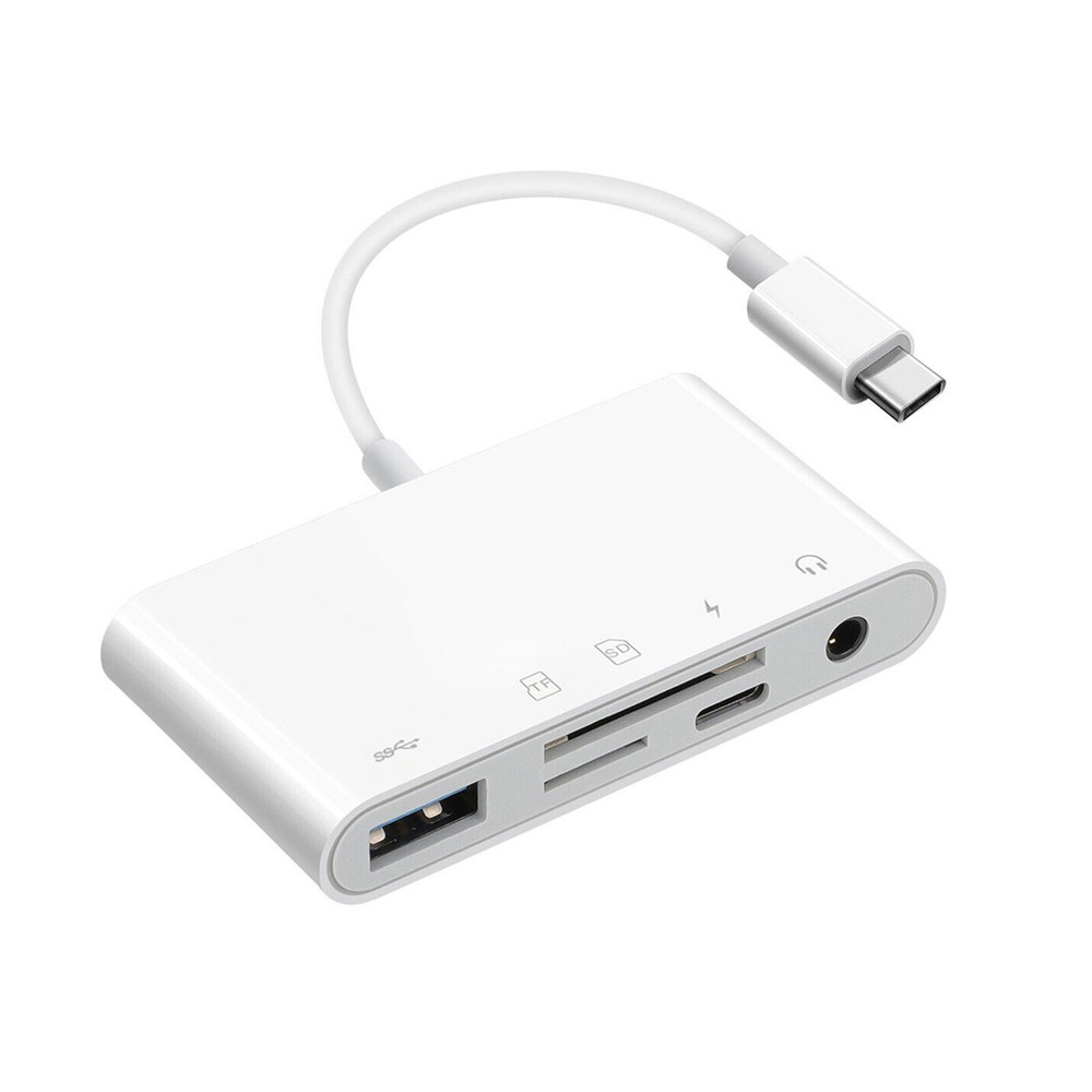 USB-C Hub Adapter 5 in 1 Type C Memory Card Reader For Micro SD SDXC CF SDHC OTG