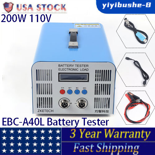 200W 110V EBC-A40L 5V High Current Lithium Battery Capacity Tester 40A Manual
