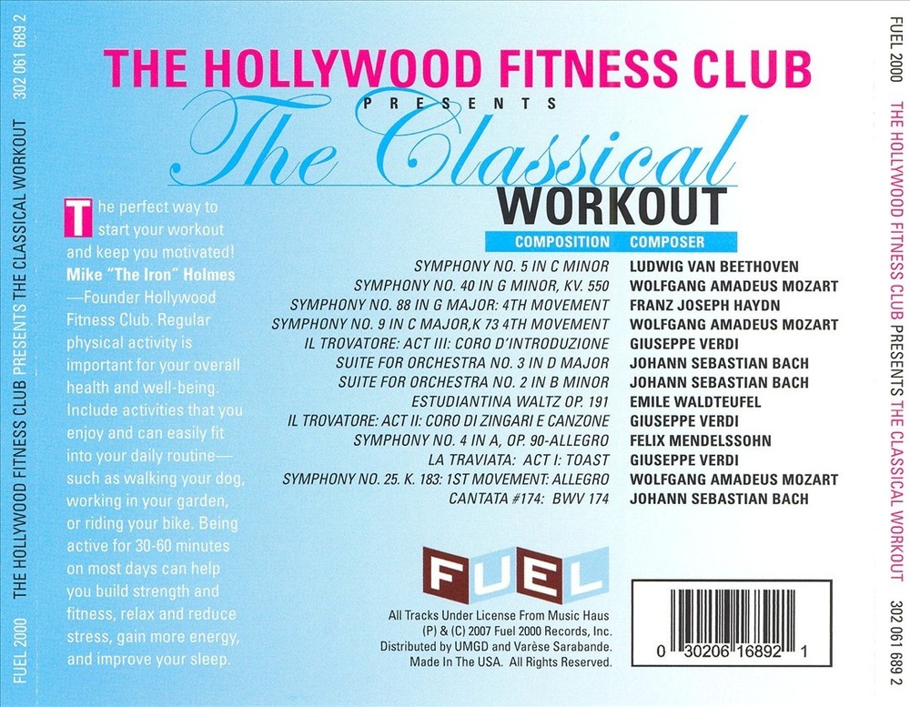 Various Artists Hollywood Fitness Club Presents The Classical Workout New Cd