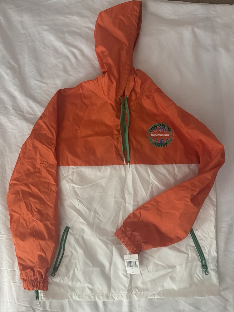 Nickelodeon 90s Style Windbreaker Jacket Hoodie Casual Outdoors