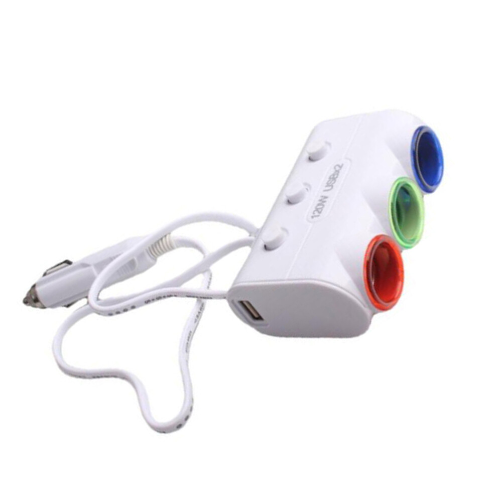 Car Dual USB Charger Splitter Socket with Extender  