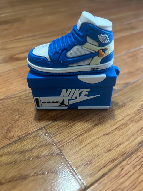 Nike Mini Shoe AirPod Pro Covers, Blue & White Mini Kicks Covers, Mini Sneaker