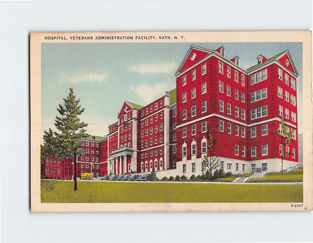 Postcard Hospital Veterans Administration Facility Bath NY USA