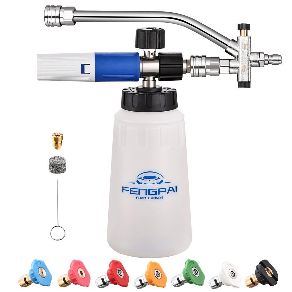 Foam Cannon for Pressure Washer with Dual Connector & 7 Nozzles