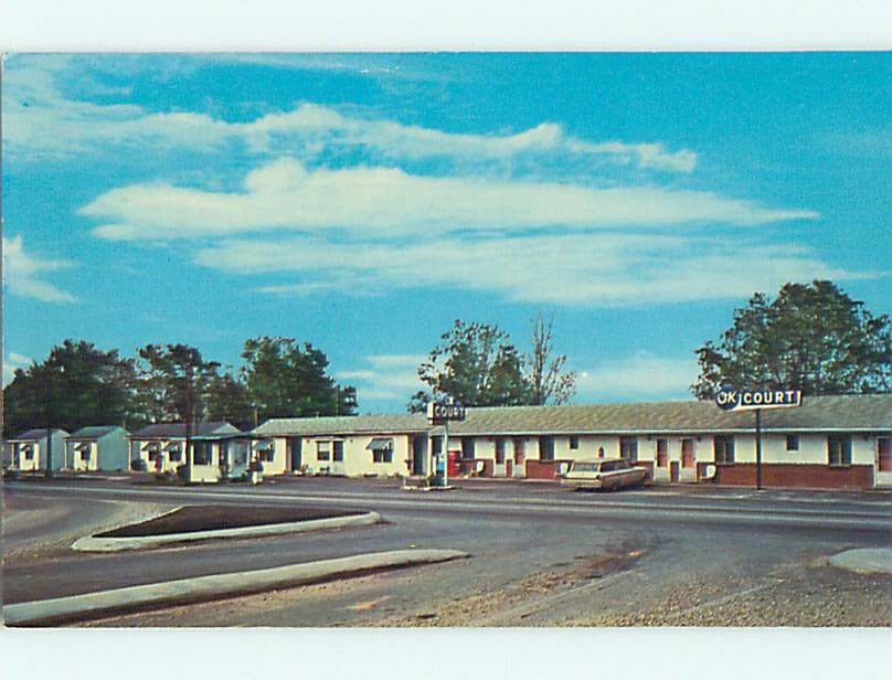 Unused Pre-1980 OLD CARS & OK COURT MOTEL Bonnieville Kentucky KY s3577