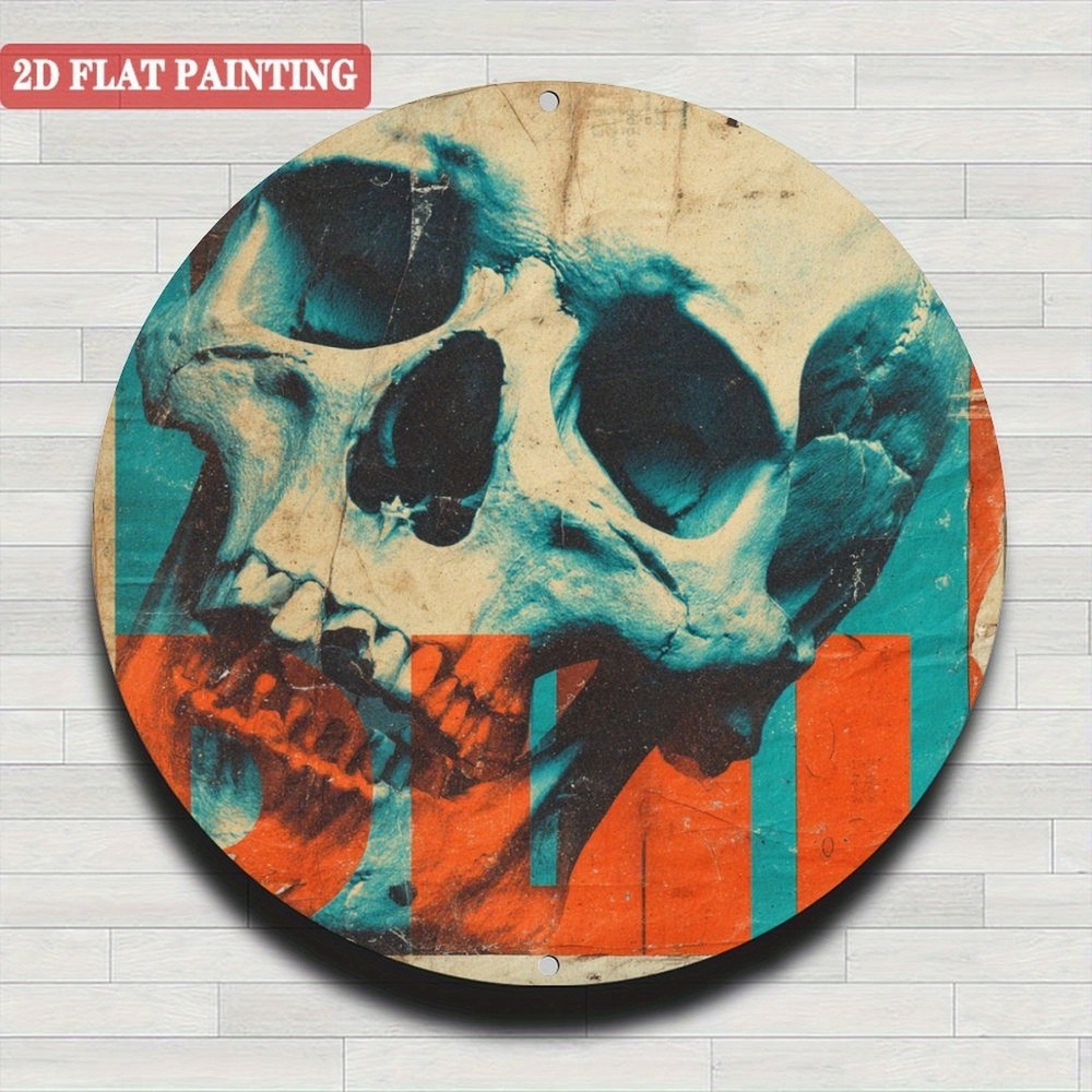 Gothic Horror Skull Round Sign - Modern Home Decor