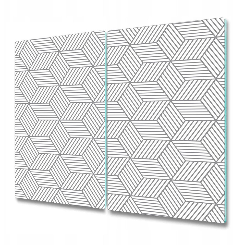Glass Chopping Cutting Board grey geometric cubes Scandinavian style 2x30x52