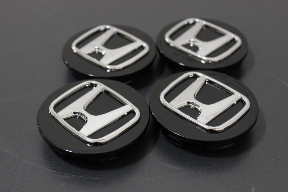 (4) Honda BLACK Wheel Rim Center Caps ACCORD CIVIC CRV 69MM/2.75 BRAND NEW