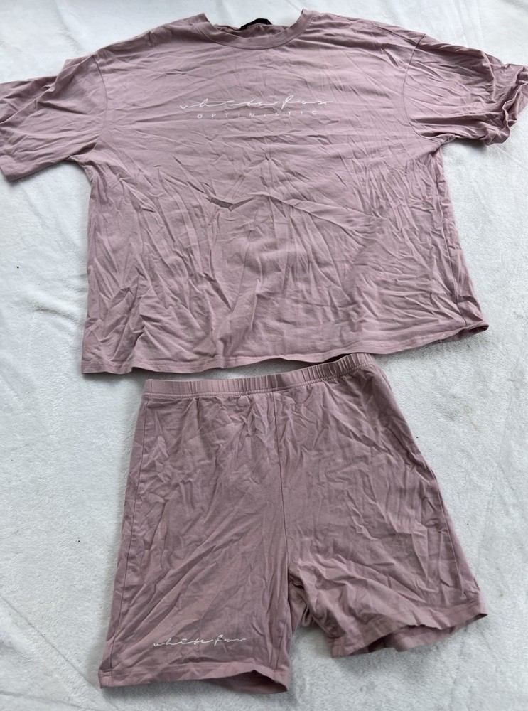 Light Pink Optimistic 2-piece Set Biker Shorts & T Shirt Medium