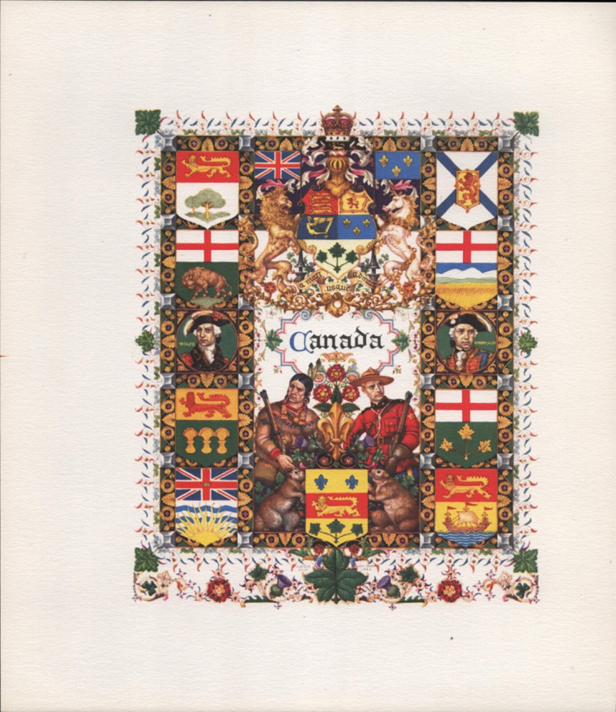1946 ARTHUR SZYK original color art lithograph CANADA, CANADIAN title page