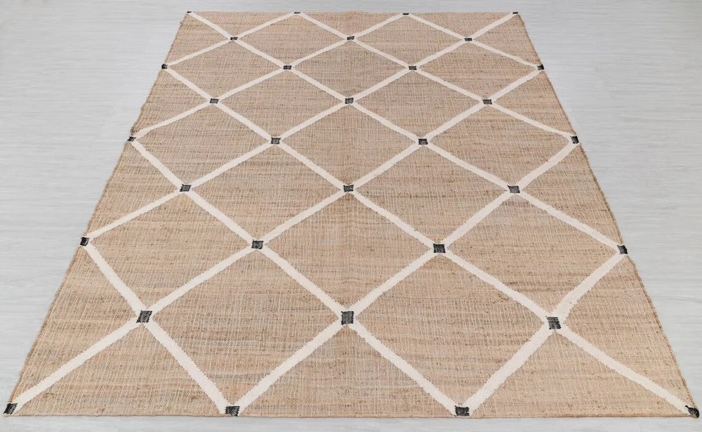 Natural Jute Ivory High Quality Hand Woven Premium Quality Boho Style Rug,