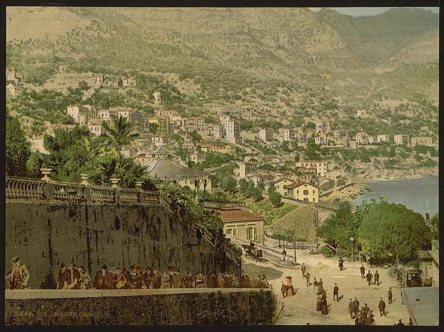 Monte Carlo Monaco Riviera 1890s General View Harbor Hills Photochrom
