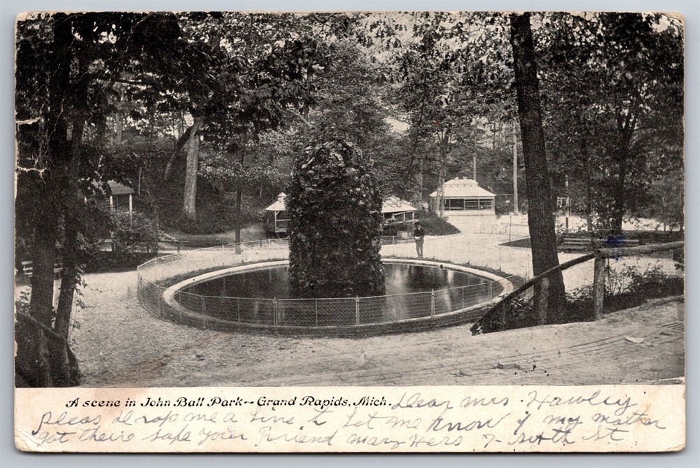 Bird & Animal Cages John Ball Park Grand Rapids MI C1907 UDB Postcard N24