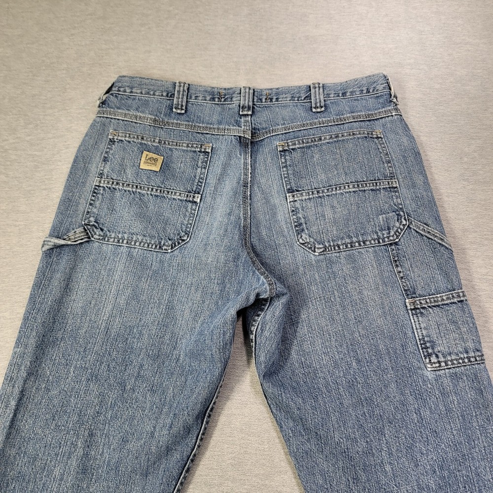 Lee Carpenter Jeans Men 36x32 Blue Relaxed Straight Leg Baggy Work Utility Denim