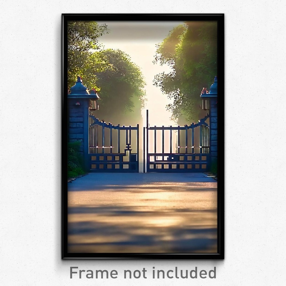 Pixel Art Poster - Peaceful Gate (8 Bit Psychedelic Trippy Video Game Print)