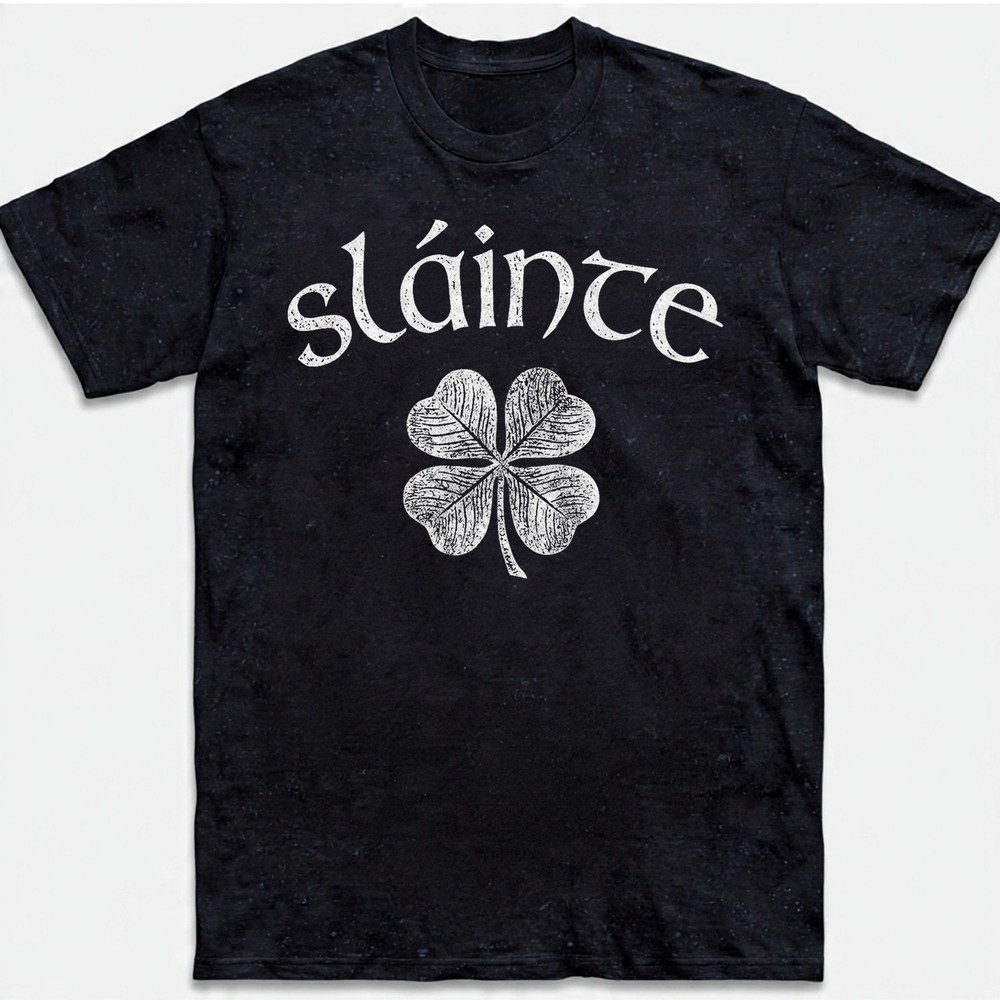 Slainte Shamrock Irish St Patricks Day T-Shirt Vintage Gift Men Women Tee