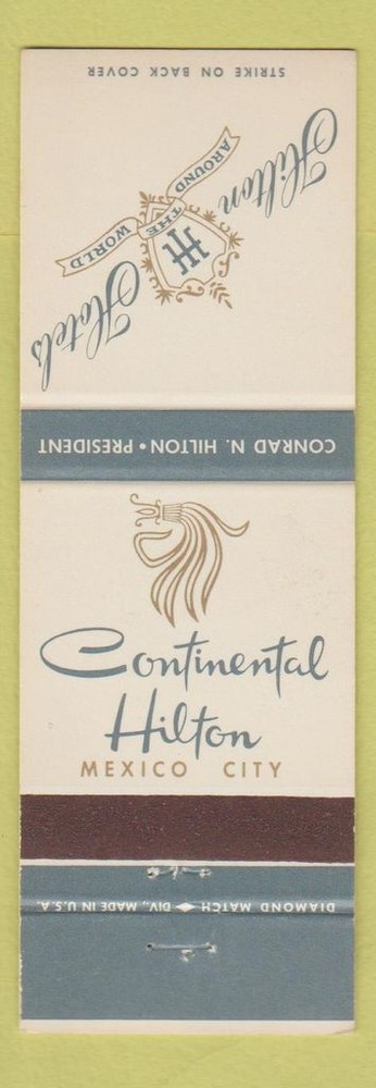 Matchbook Cover - Continental Hilton Hotel Mexico City