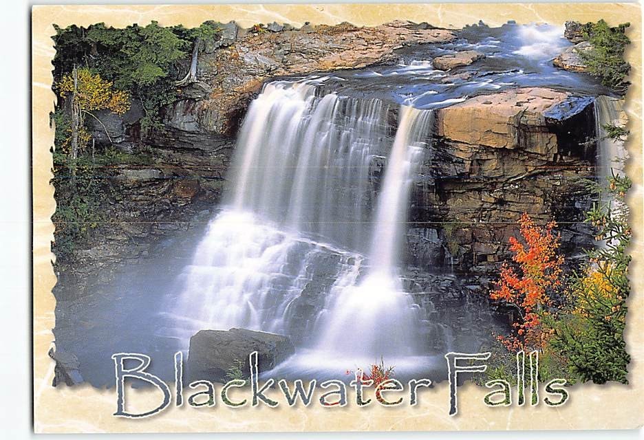Postcard Blackwater Falls Davis West Virginia USA