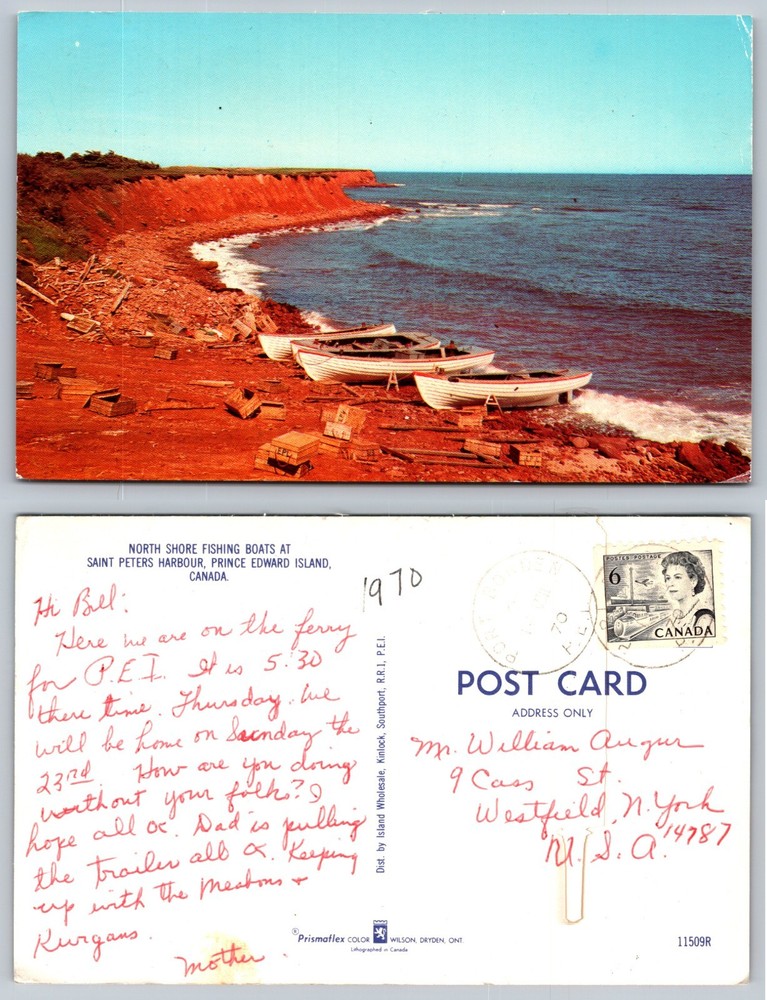 North Shore Fishing Boats Prince Edward Island Canada Postcard