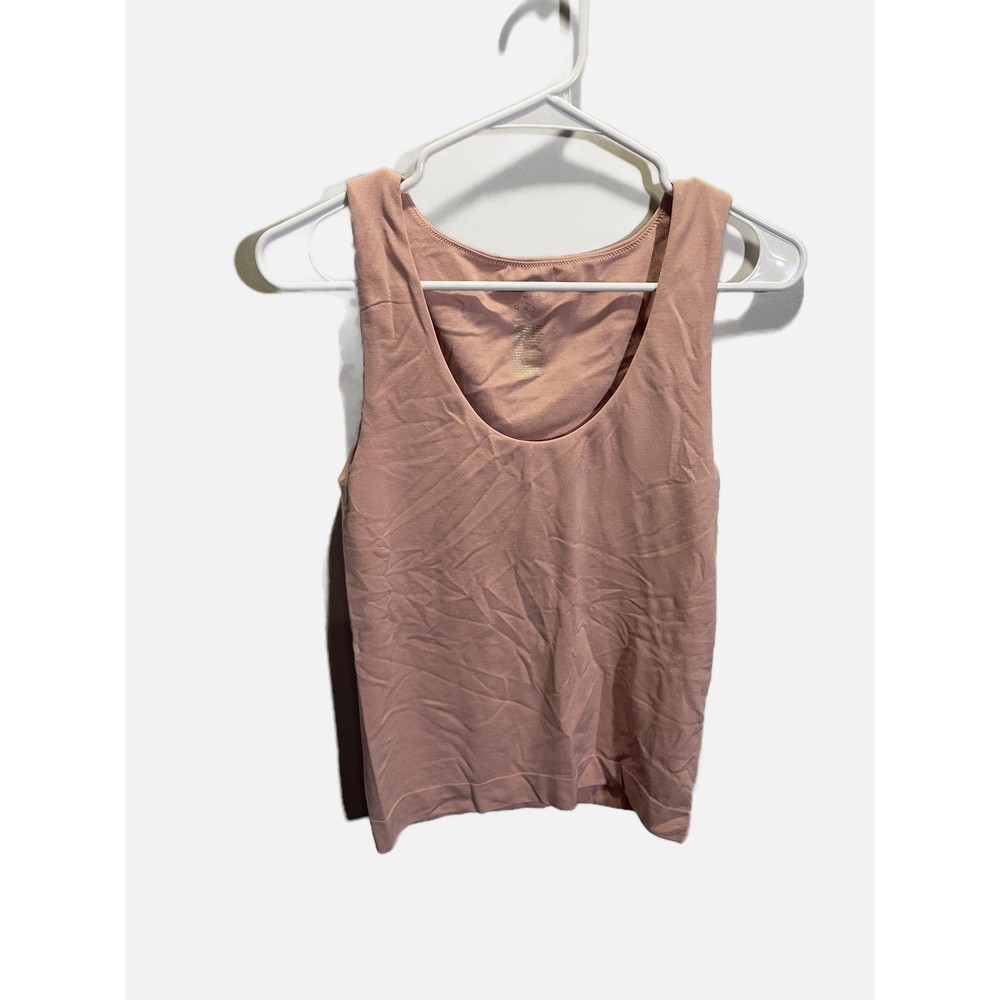 A New Day Tank Top Womens S Pink Seamless Scoop Neck Stretch Minimalist Basic