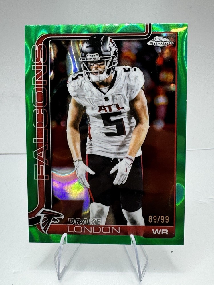 2025 Topps Chrome Drake London RC #12 Green Lava  /99 Atlanta Falcons