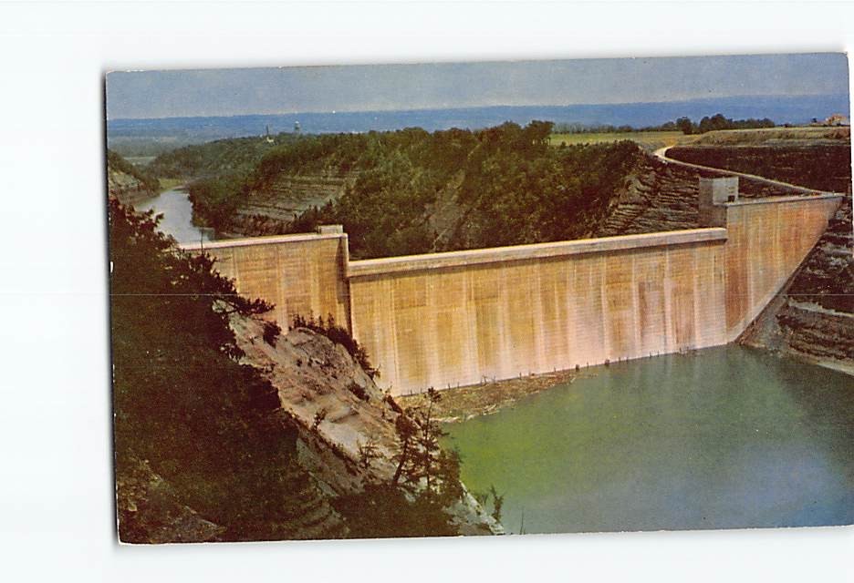 Postcard Mount Morris Dam Genesee River New York USA