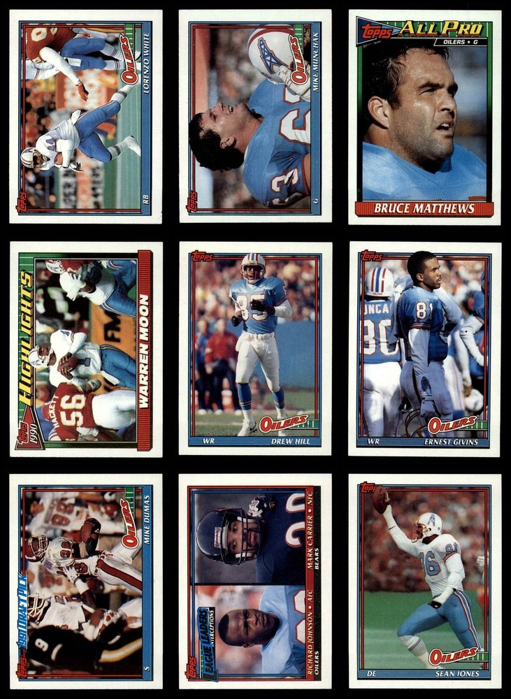 1991 Topps Oilers Almost Complete Team Set 8 - NM/MT 6915113 (25 / 27 cards)