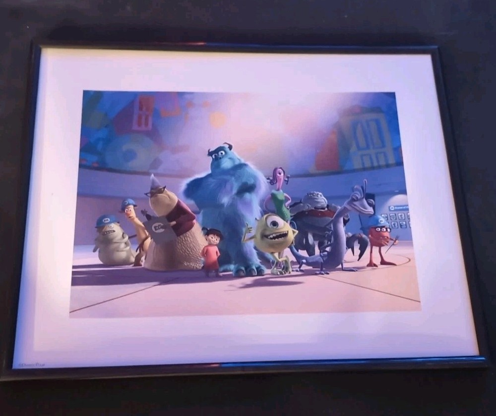 Framed Disney/Pixar Monsters Inc. Lithographs (11