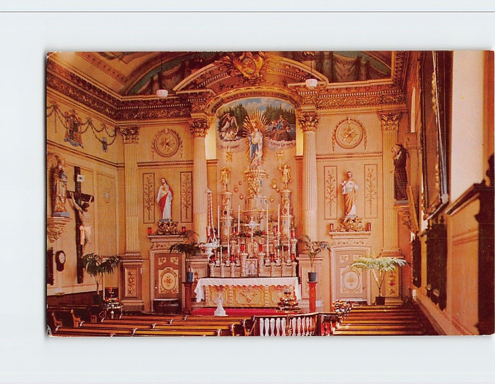 Postcard Interior of Notre Dame of Victories Church Canada