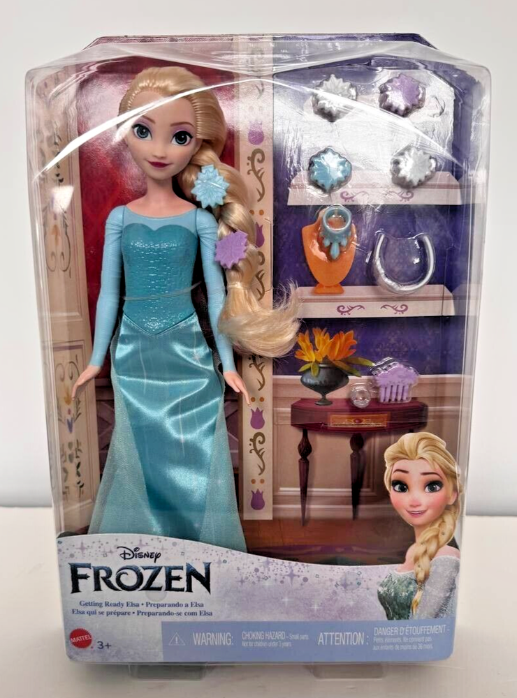 Disney Frozen, Getting Ready Doll Elsa with Accessories, NEW