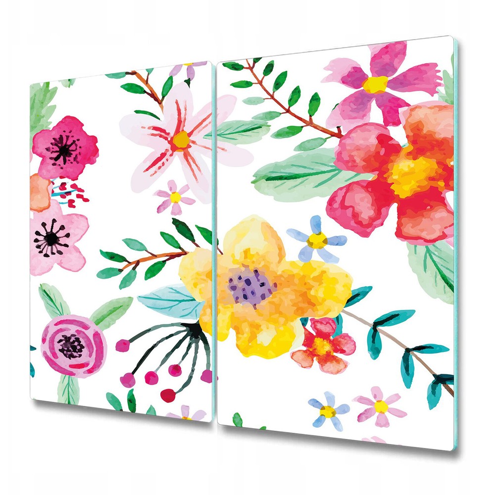 Glass Chopping Board Enchanted Garden and Floral Vibrant Flowers Print 2x30x52