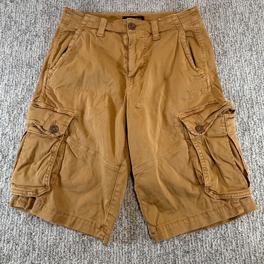 American Eagle Distressed Cargo Shorts Mens 28* Brown Extreme Flex Longer Length