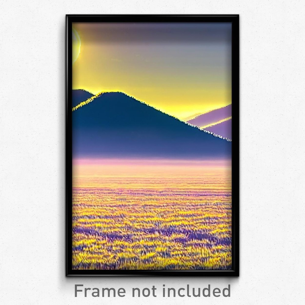 Pixel Art Poster - Noted Plains (8 Bit Psychedelic Trippy Video Game Print)