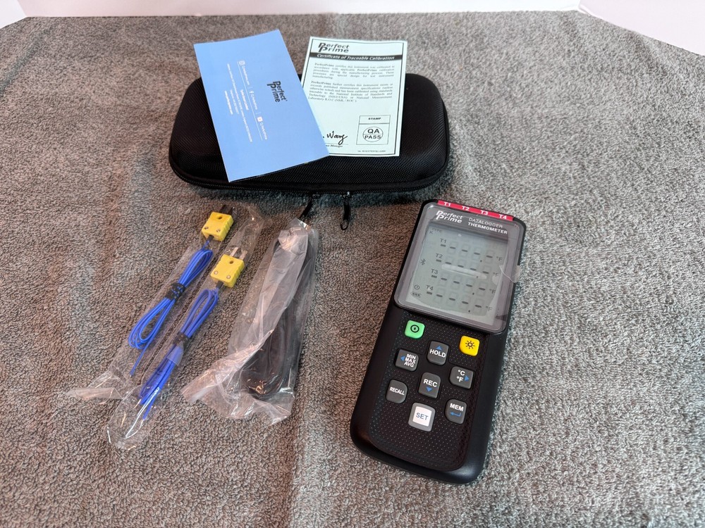 PerfectPrime TC0520, 4-Channels Thermocouple K,J,E,T Type Data Logger