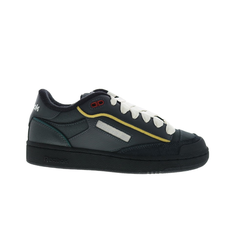 Reebok Club C Bulc Mens Gray Leather Lace-Up Casual Sneakers